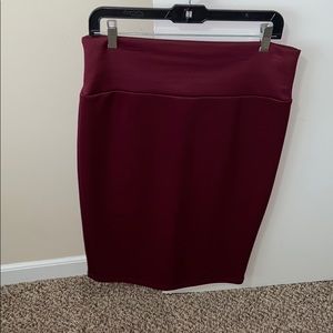 Burgundy pencil skirt!